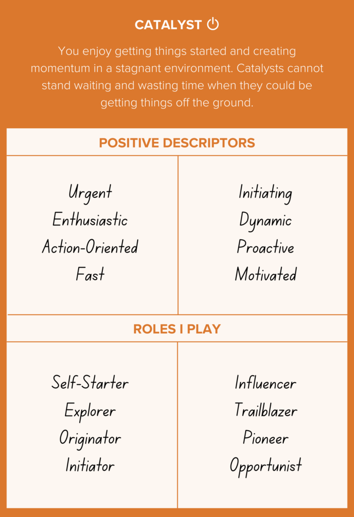 high 5 strengths test catalyst